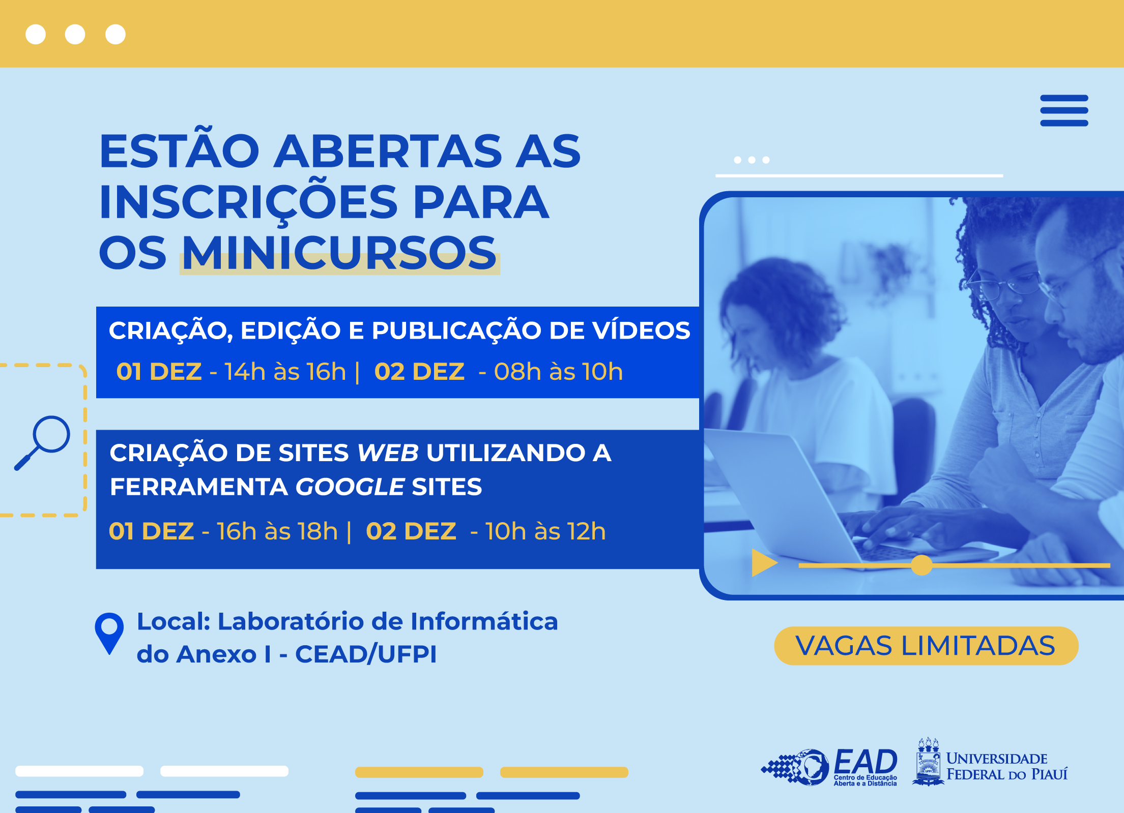 SITE MINICURSOS GESTAO DE DADOS